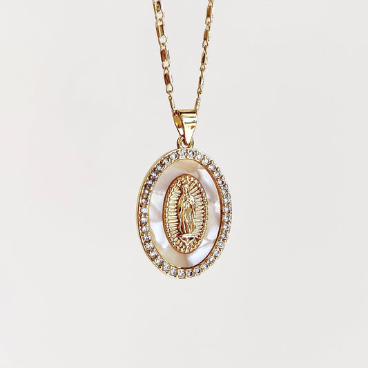 COLLAR VIRGEN MADRE PERLA